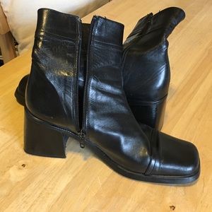 Leather heel boots